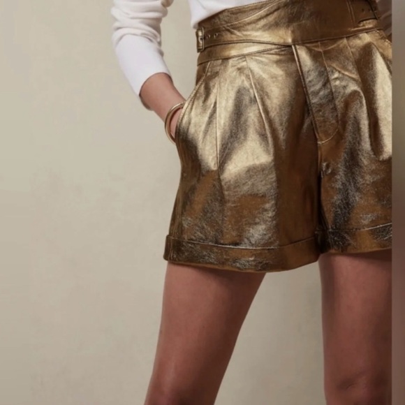 Banana Republic Women's Metallic Leather Explorer Short - Picture 6 of 8